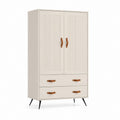 Armadio contenitore rettangolare bianco in pannello truciolare 80 x 40 x 160 cm con 2 ante e 2 cassetti