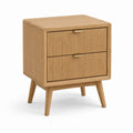 Comodino 2 cassetti rovere impiallacciato rettangolare 45 x 40 x 60 cm