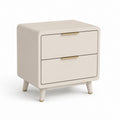 Comodino a 2 cassetti avorio in MDF rettangolare 50 x 40 x 55 cm
