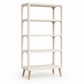 Libreria a 4 ripiani bianca in MDF rettangolare 80 x 35 x 180 cm