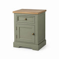 Comodino con cassetto e anta verde salvia in MDF 45 x 35 x 65 cm