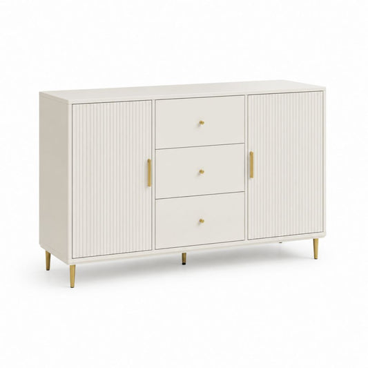 Credenza da sala da pranzo bianca in MDF rettangolare 120 x 40 x 80 cm
